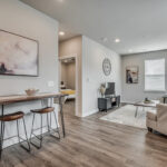 Photo of the living area in a unit at The Bowie property in Springdale, Arkansas.