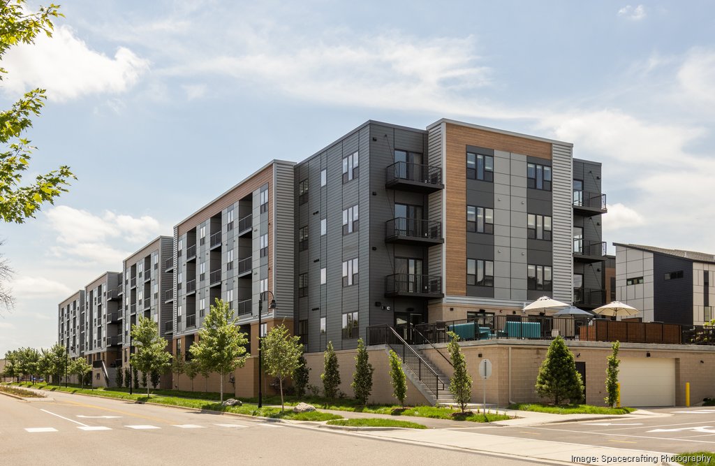Photo of the exterior of the Rya apartments in Richfield, Minnesota.