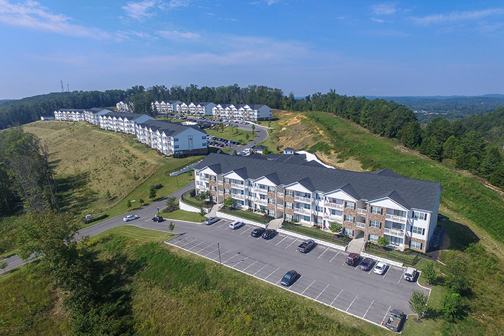 Overhead view of the Brookes Edge property in Cleveland, Tennessee.