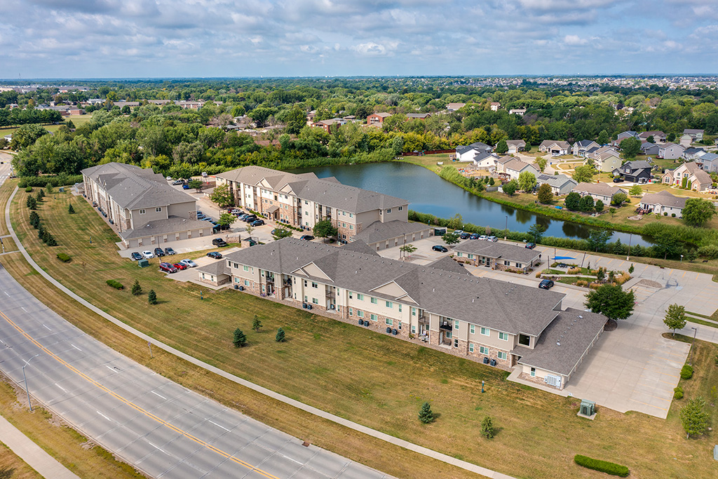 Overhead shot of the Prairie Lakes property in Ankeny, Iowa.