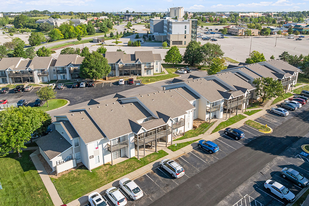 Overhead photo of The Park at Olathe Station in Olathe, Kansas.