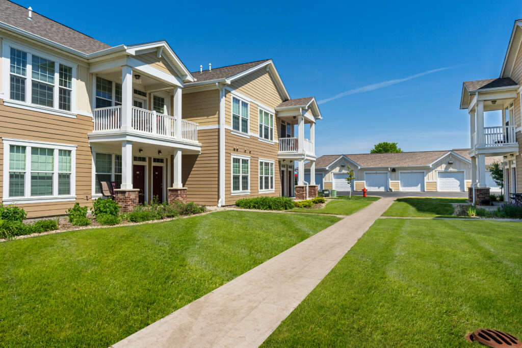 Photo of a sidewalk at the Vista at South Broadway property in Rochester, Minnesota.